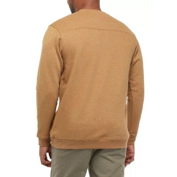 Columbia Mens Hart Mountain II Crewneck Fleece Sweatshirt Delta Brown Large - Picture 2 of 13